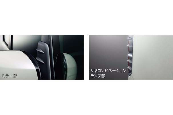 空力フィン ミラー部 リヤコンビネーションランプ部