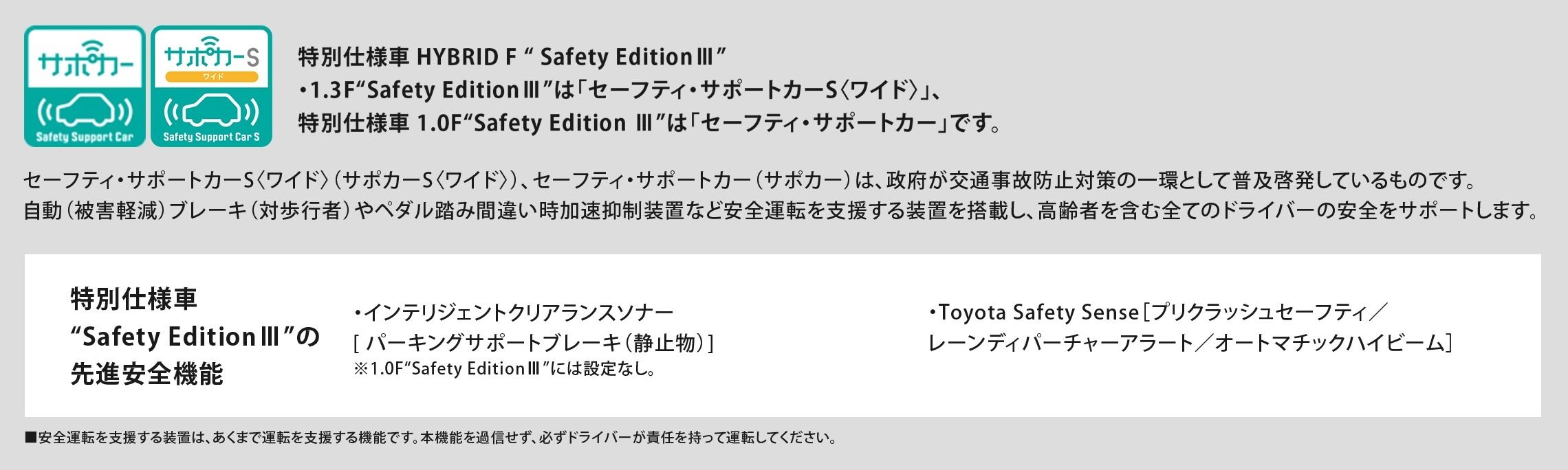 特別仕様車”Safety EditionⅢ”の先進安全機能_セーフティ・サポートカーS<ワイド>_セーフティ・サポートカー